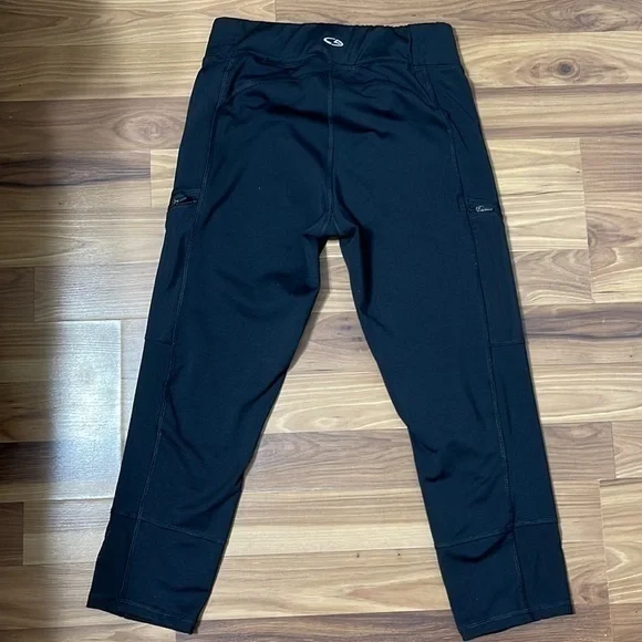 Champion Women Black‎ Cropped Athletic Leggings Capri Pants Size S - Picture 2 of 7